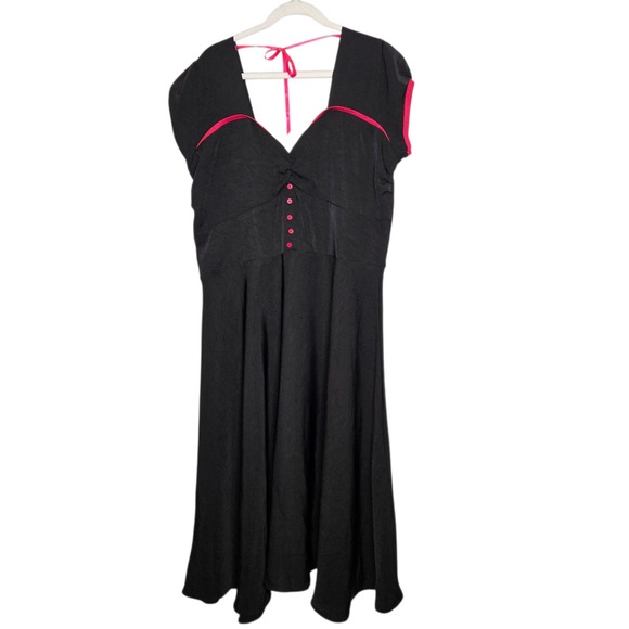 Lindy Bop Dresses & Skirts - Lindy Bop NWOT Pin Up Fit‎ Flare Midi Dress Retro Rockabilly Black Milkmaid 4XL